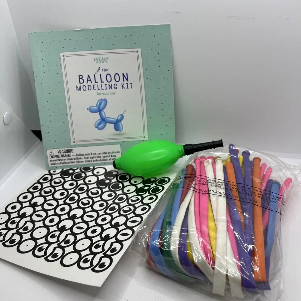Awesome Idea Balloon Modeling Kit Includes Balloons, Pump, Eyes, Instructions‎